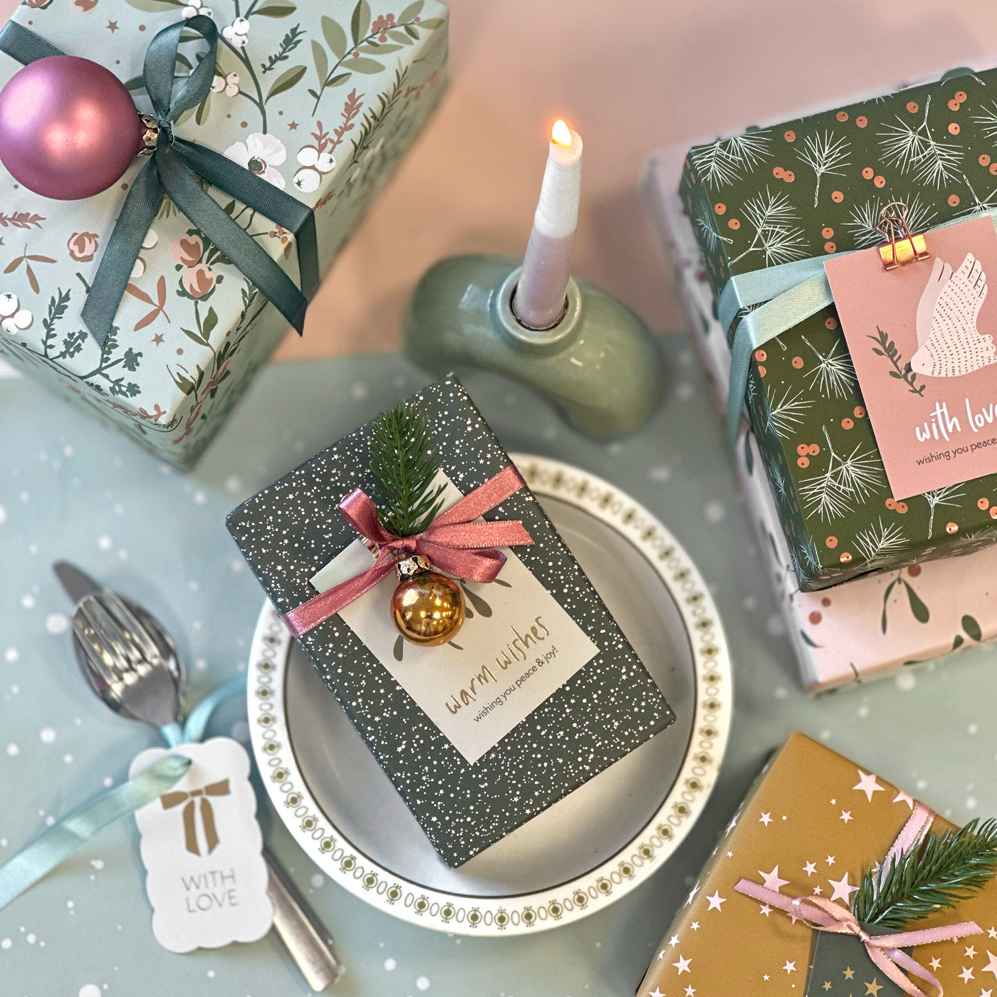 Christmas wrapping paper roll