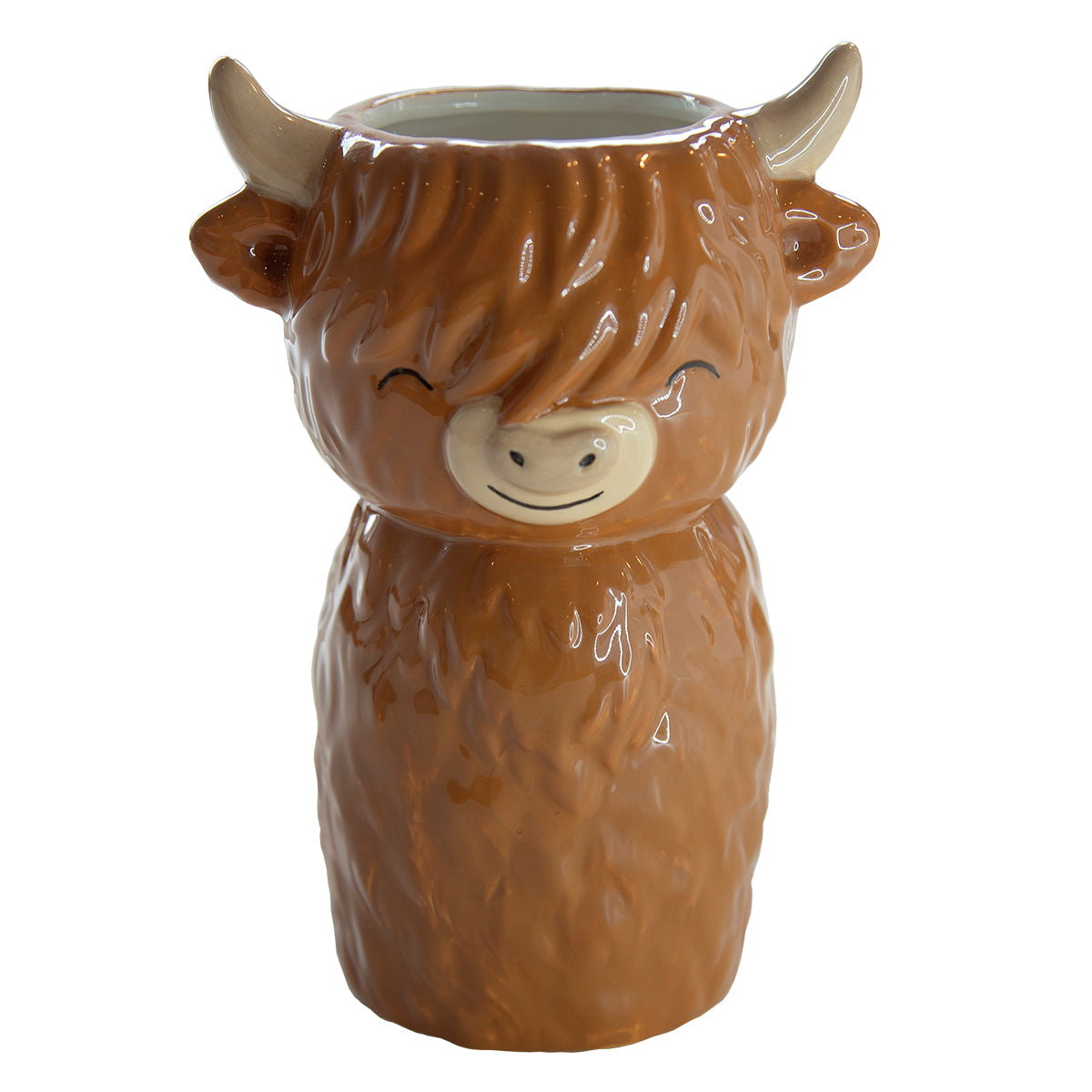 Large Highland Cow Ceramic Vase