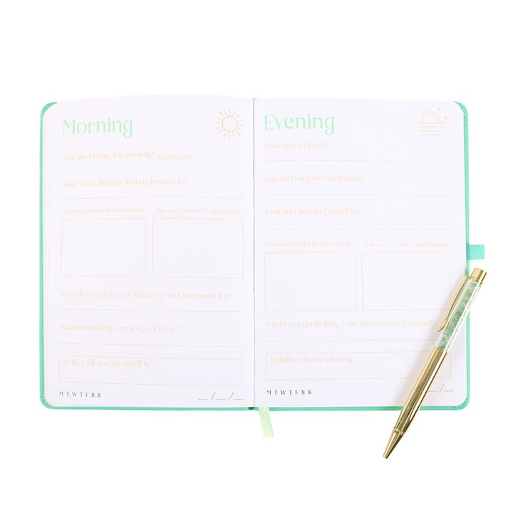 Wellness Journal with Crystal Pen – A5 Guided Self-Care Notebook