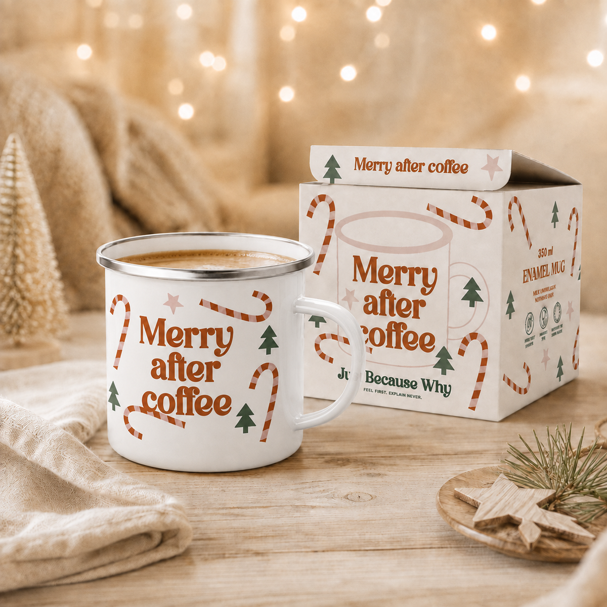 Christmas Enamel Mug – Merry After Coffee