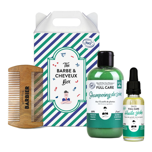 THE BARBE & CHEVEUX BOX - Beard & Hair Care Set for Men