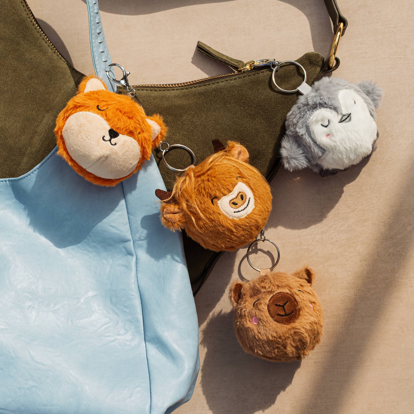 Animal Stress Ball Bag Charm – Cute Plush Keychain