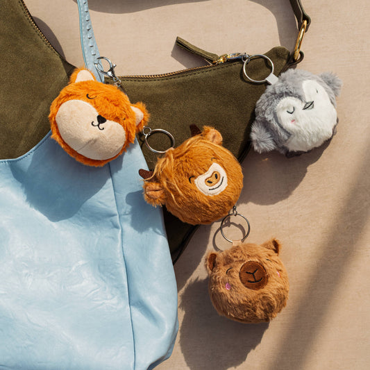 Animal Stress Ball Bag Charm – Cute Plush Keychain
