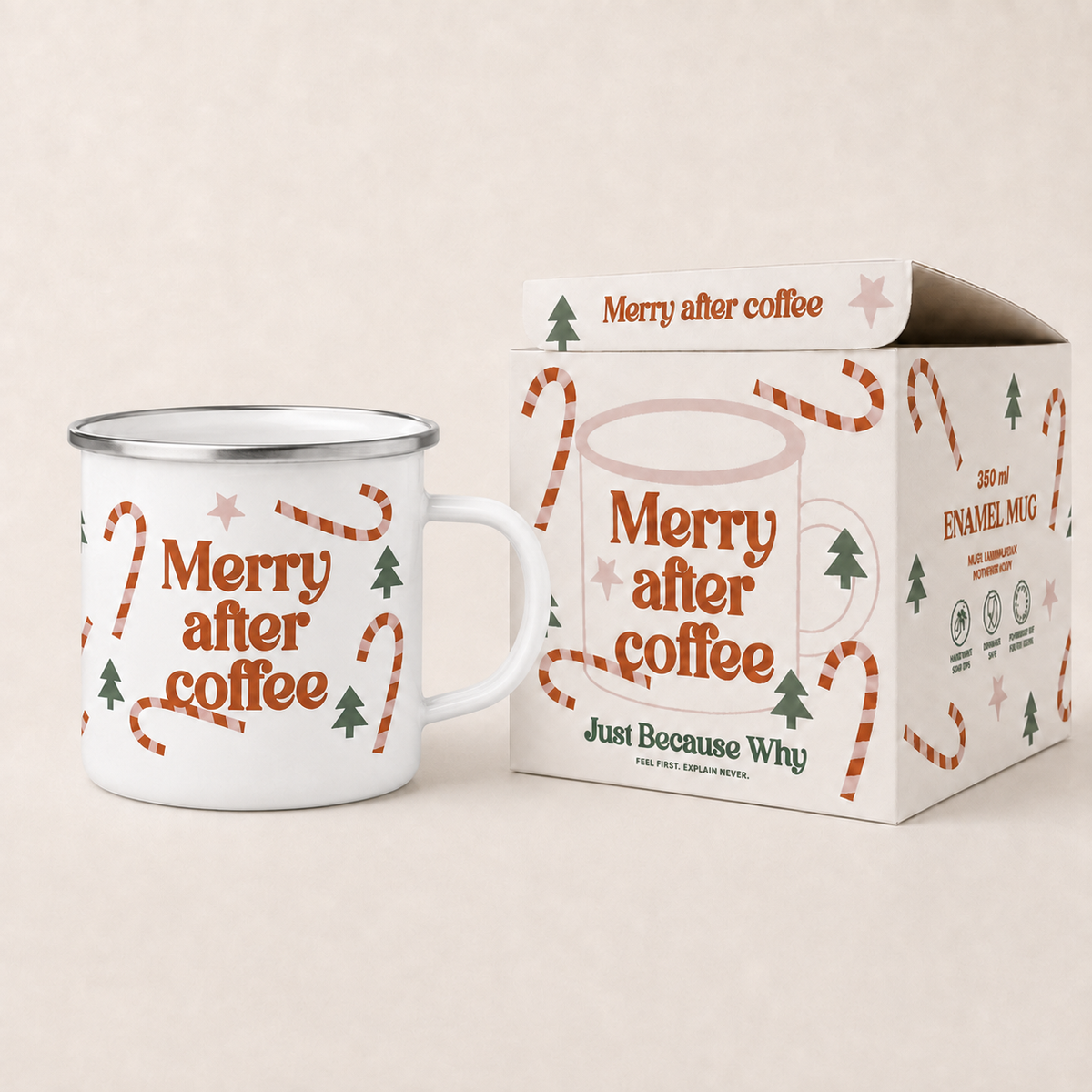 Christmas Enamel Mug – Merry After Coffee