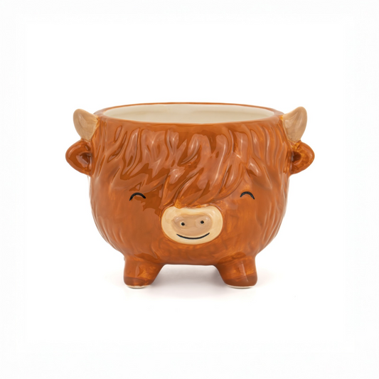Highland Cow Medium Planter