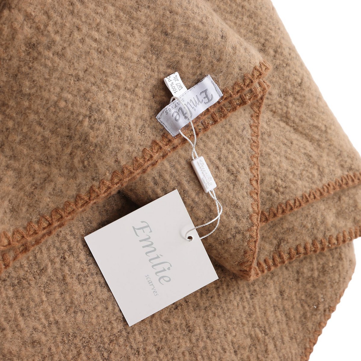Winter Triangle Blanket Scarf – Camel