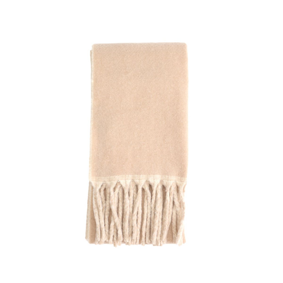 Two-Toned Winter Scarf – Beige & Off White