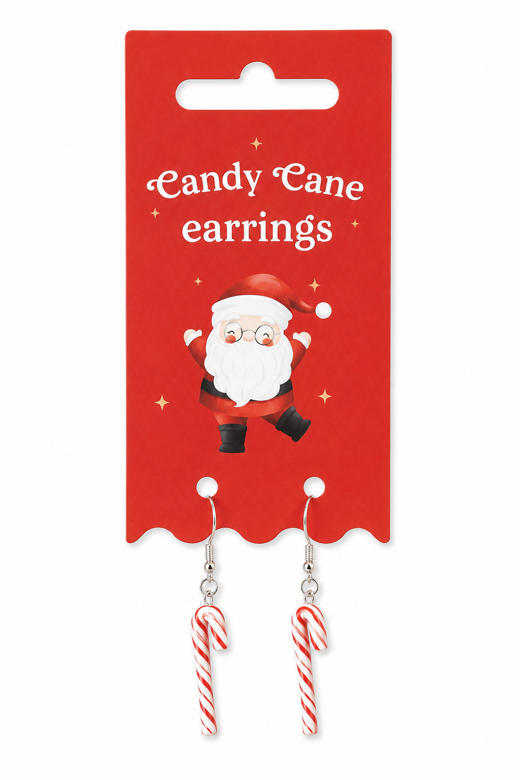 Candy Cane Resin Dangle Earrings