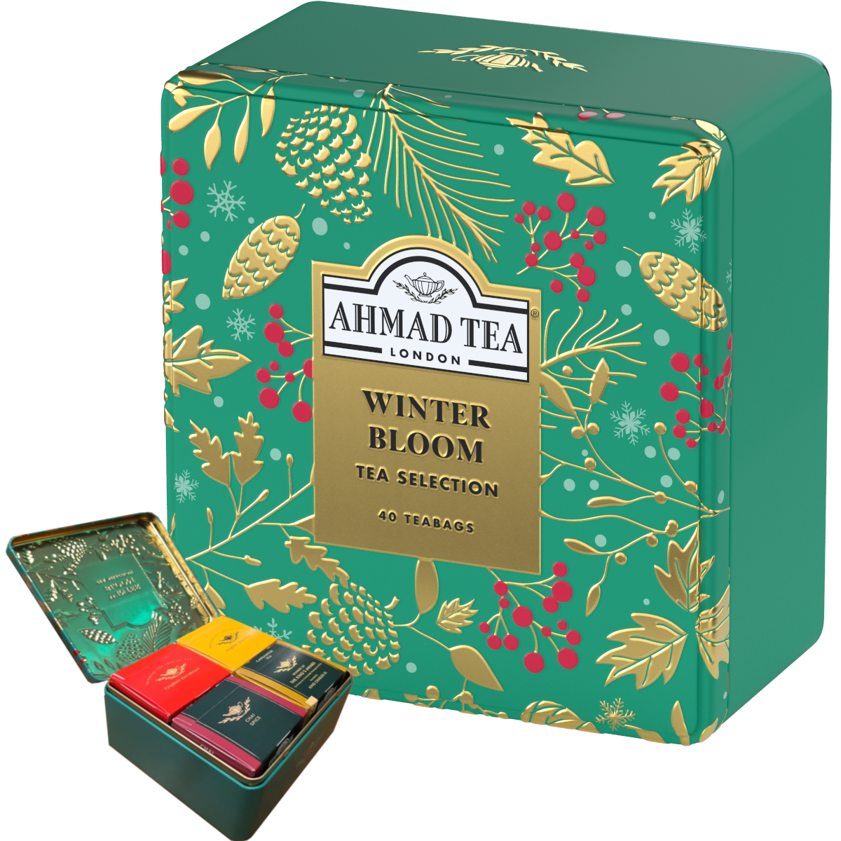 Ahmad Tea Winter Bloom 40 Tea Bags Selection Tin