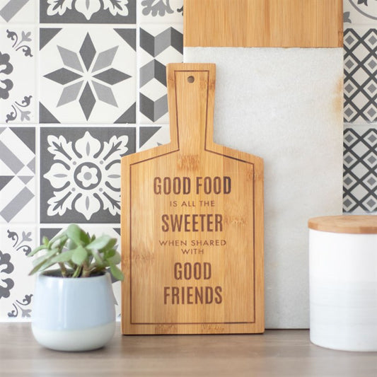 Bamboo Serving Board – “Good Food & Good Friends”