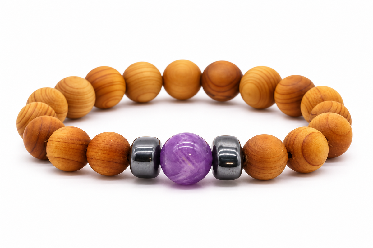 Cedarwood Chakra Bangles – Choose Your Gemstone