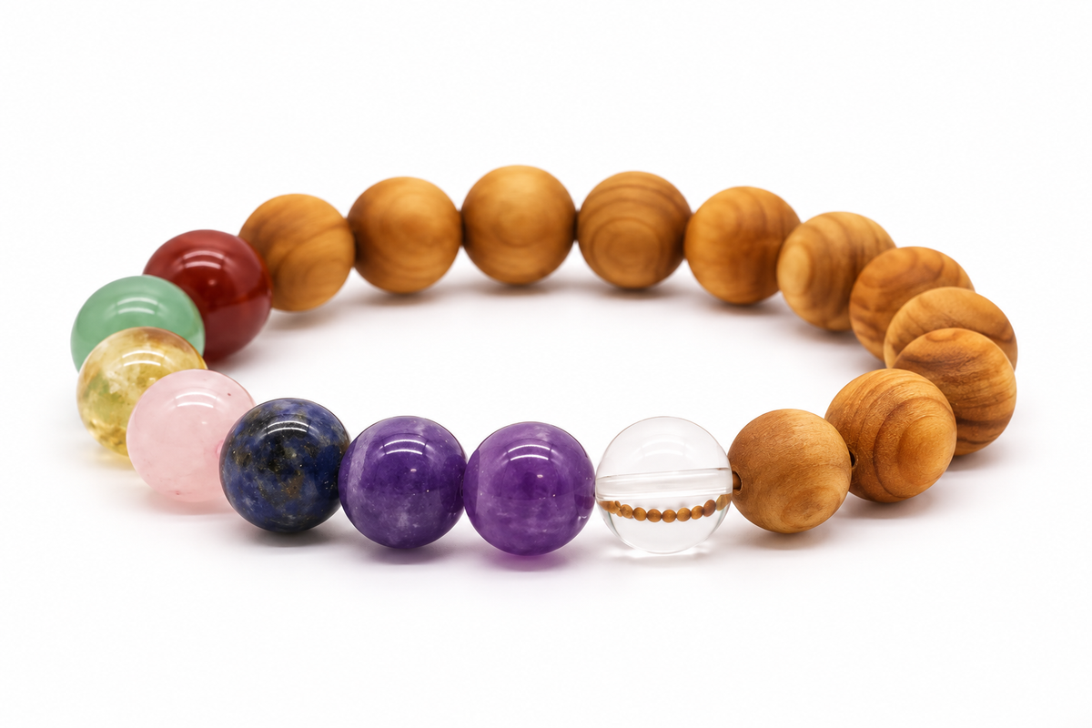 Cedarwood Chakra Bangles – Choose Your Gemstone