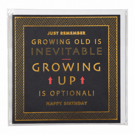 Pocket Square Birthday Card – Growing Up Is Optional