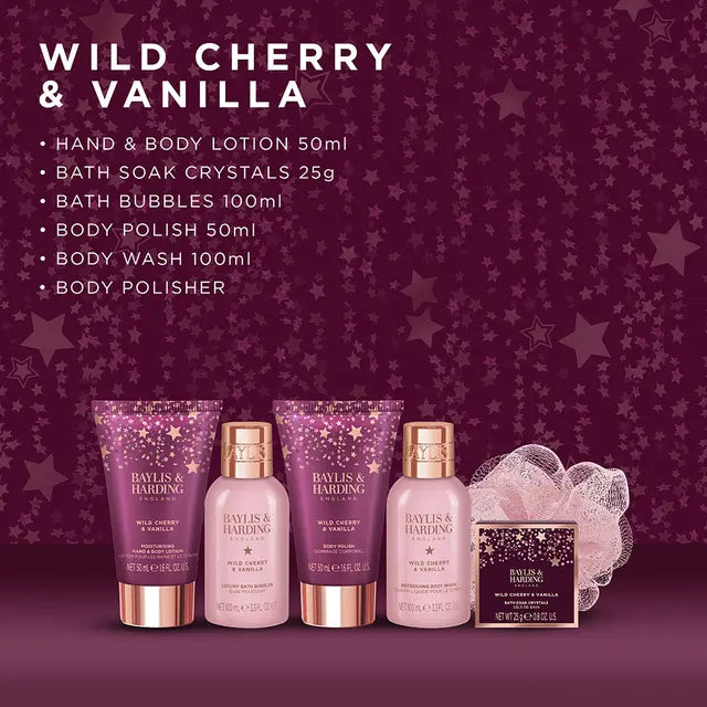 Baylis & Harding Wild Cherry & Vanilla Luxury Pamper Present Gift Set