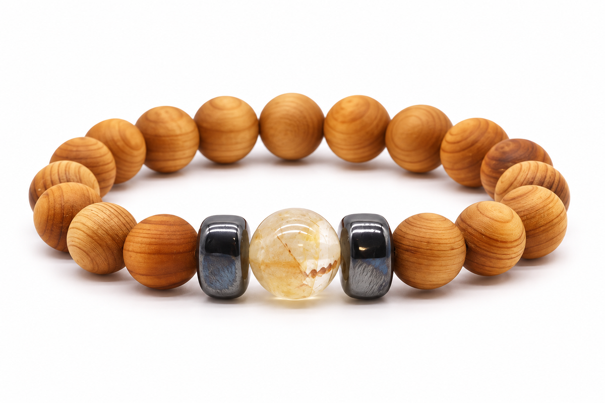 Cedarwood Chakra Bangles – Choose Your Gemstone