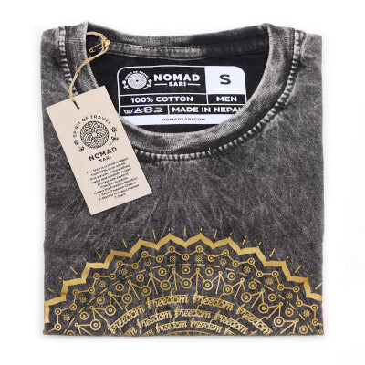 Stone washed mandala T-shirt Dark Grey