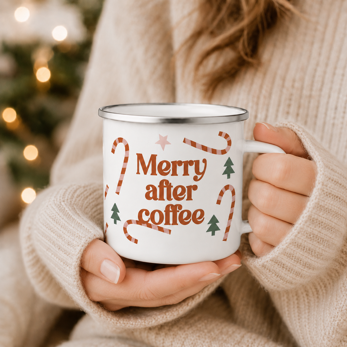 Christmas Enamel Mug – Merry After Coffee