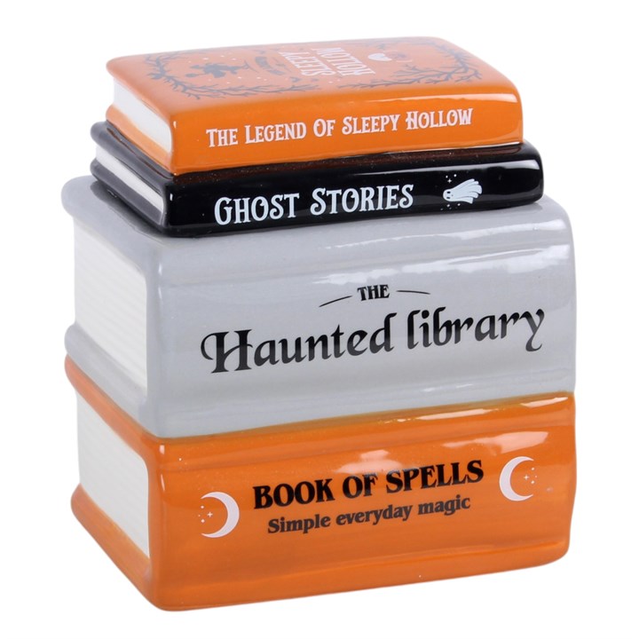 Haunted Library Book Stack Ceramic Oil Burner & Wax Warmer