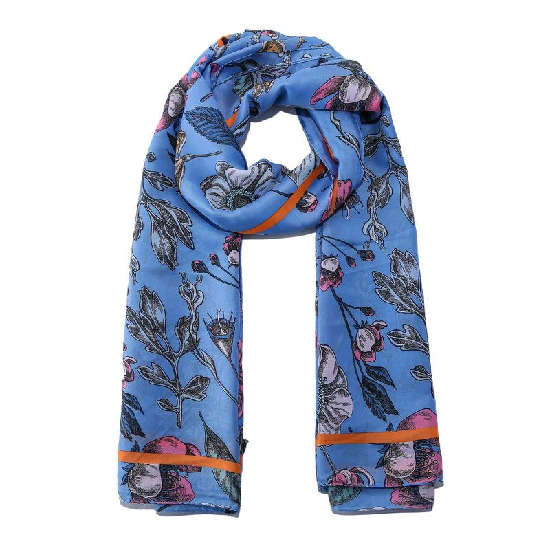 Emilie Floral Satin-Feel Scarf