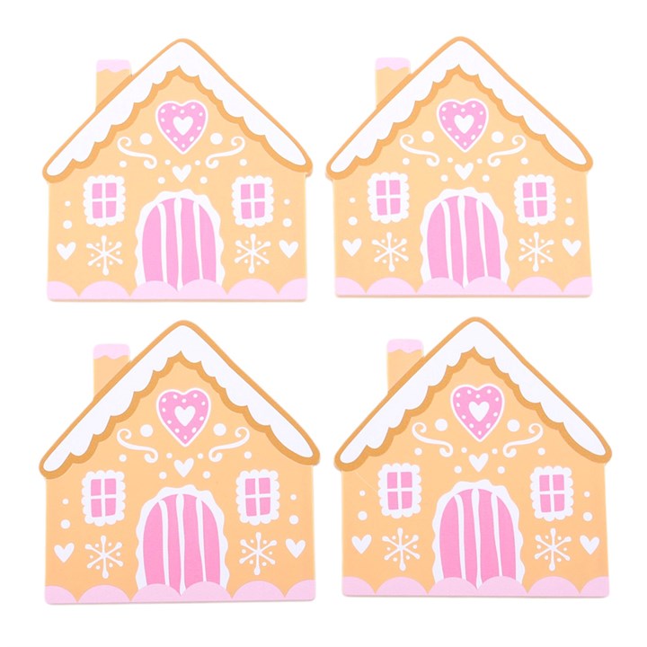 Gingerbread House Christmas Coasters – Set of 4