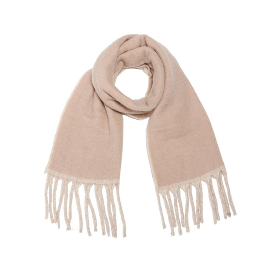 Two-Toned Winter Scarf – Beige & Off White