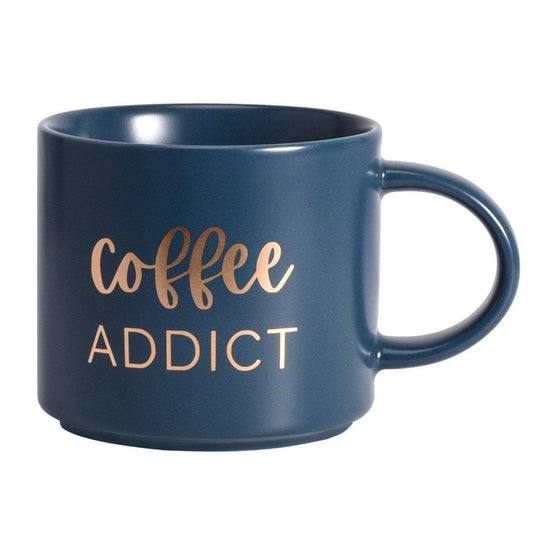 Coffee Addict" mug blue