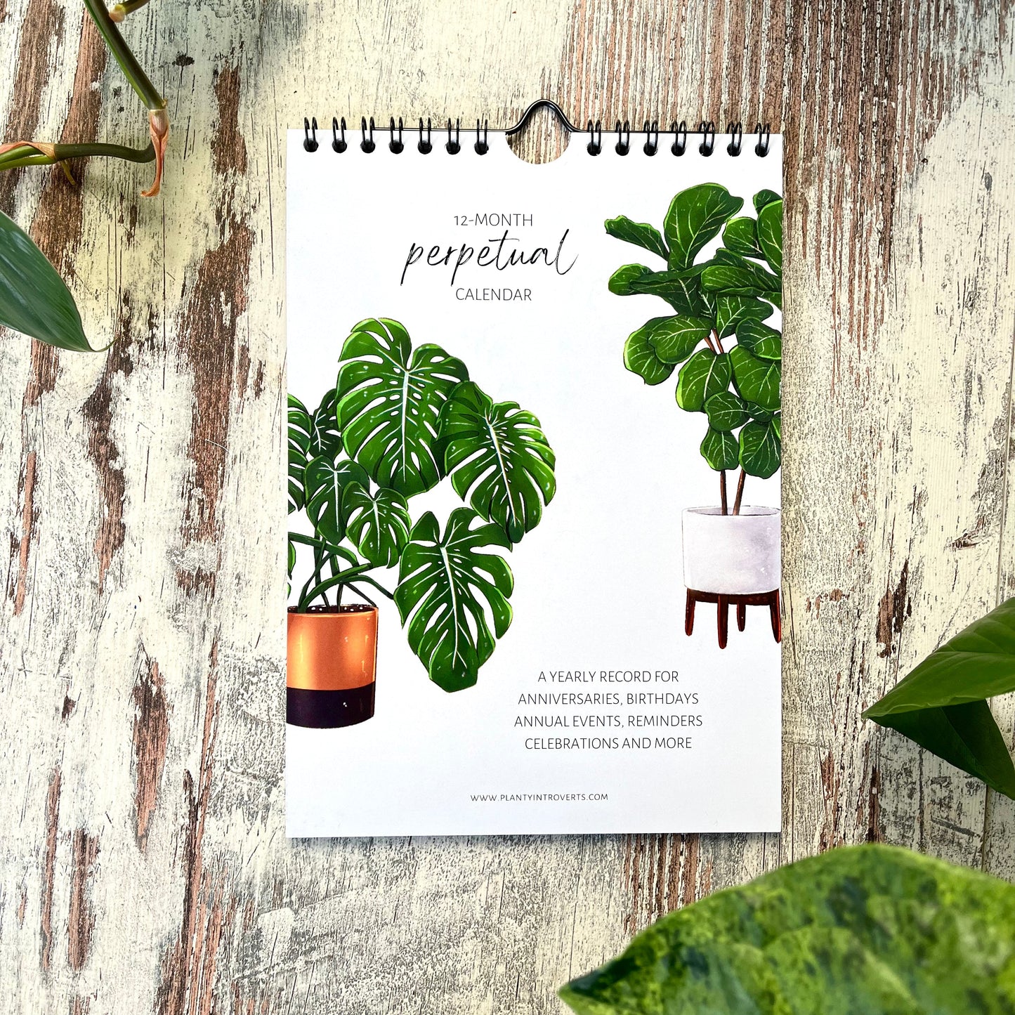 A5 calendar with green plants in without year