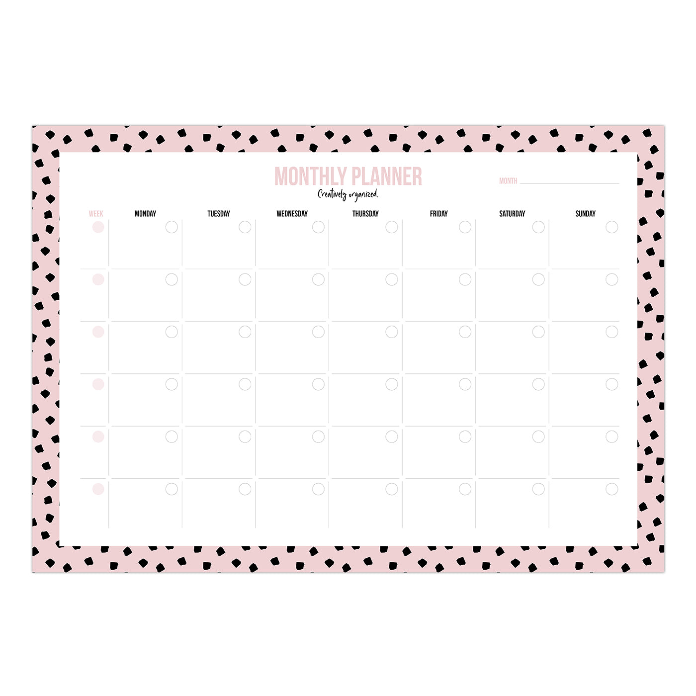 A3 Monthly planner Dots pink