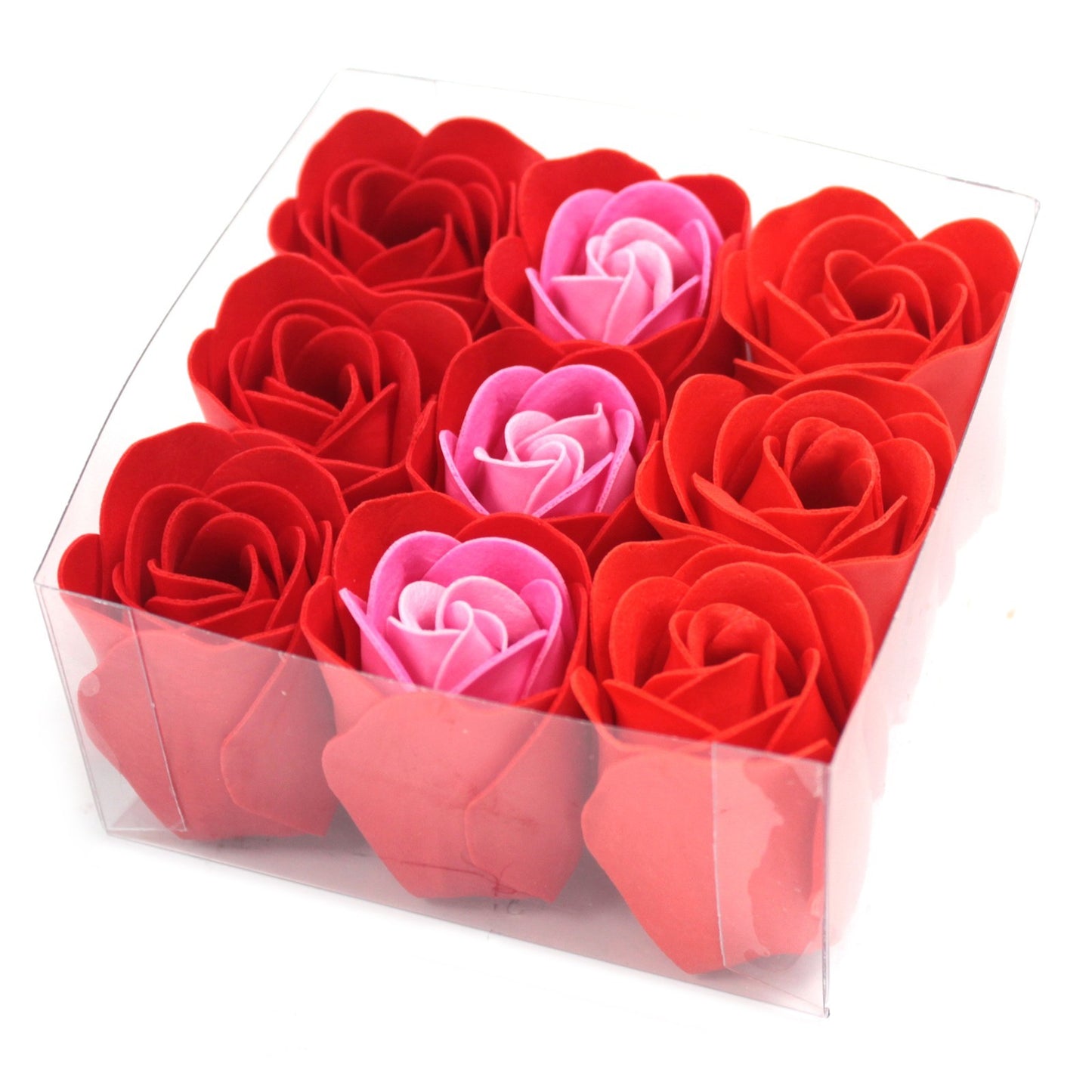 Set of 9 Soap Flowers - Red Roses