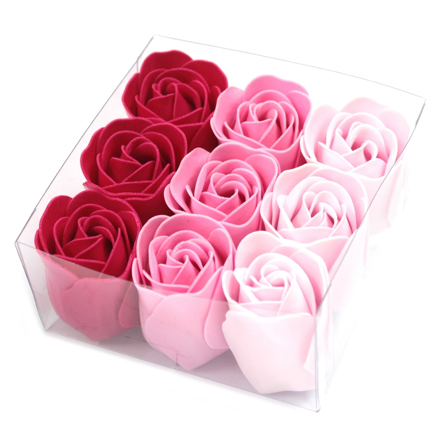 Set of 9 Soap Flowers - Pink Roses