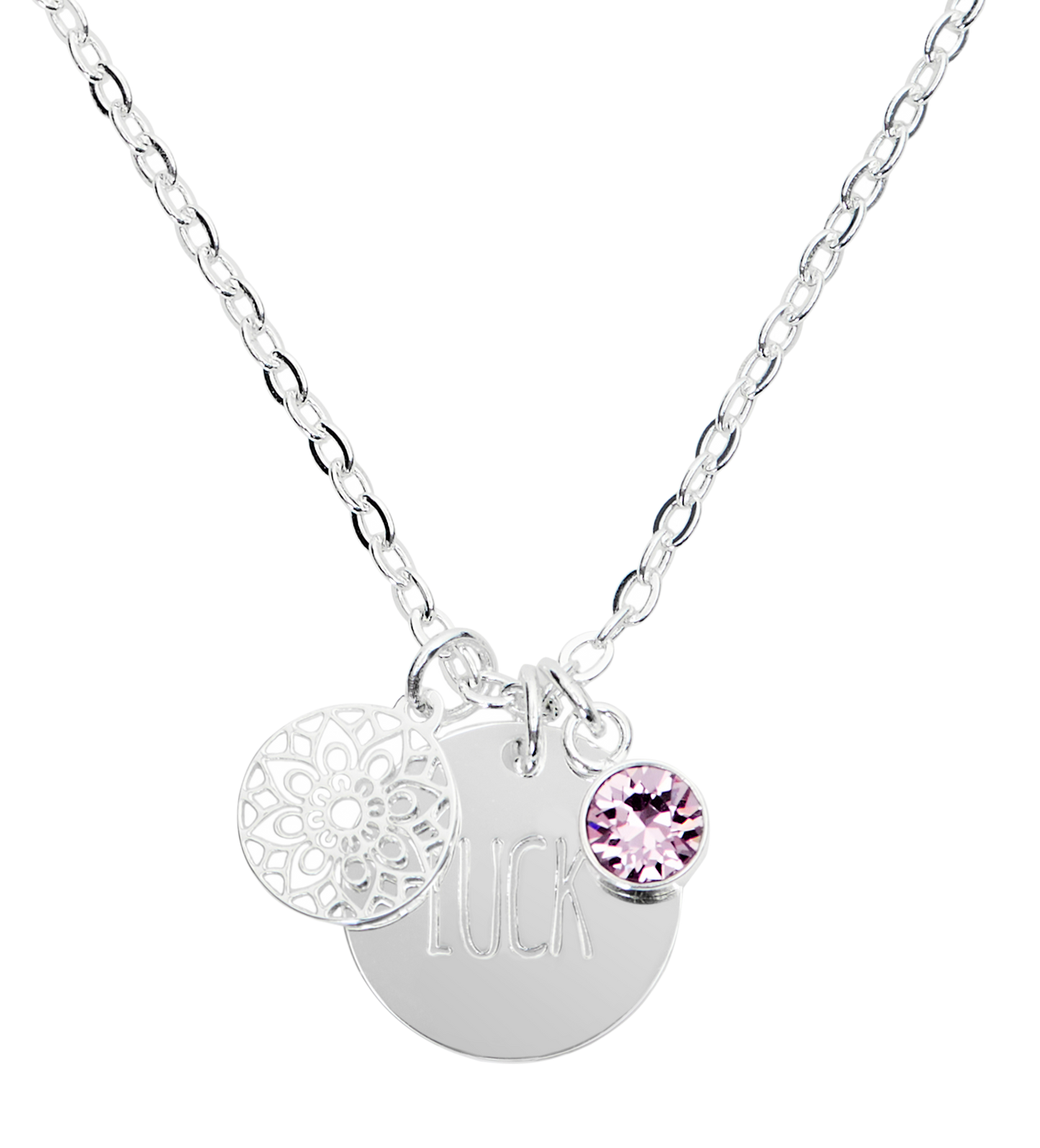 "Moments of life" silver plated necklace LUCK
