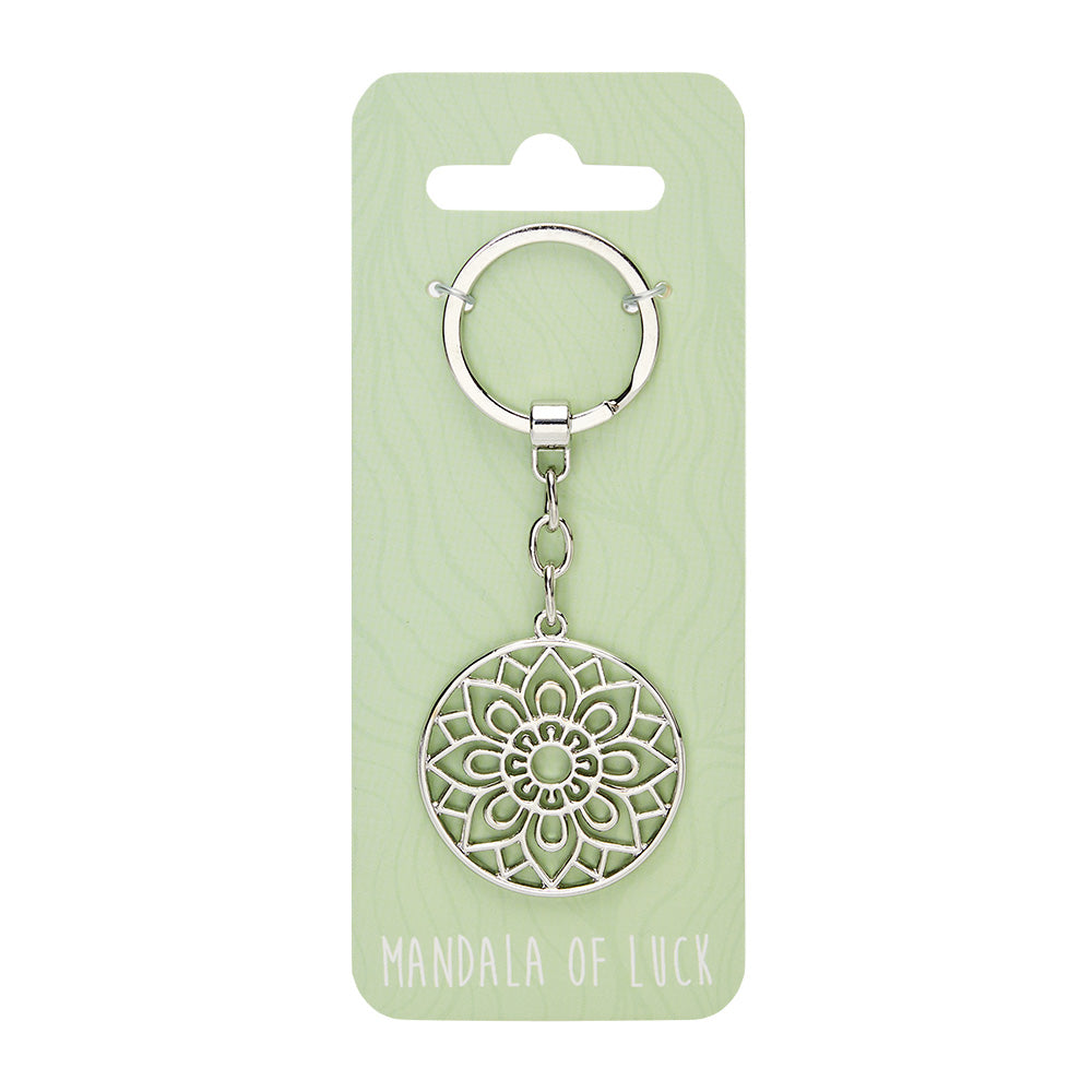 Keyring with mandala of luck motif