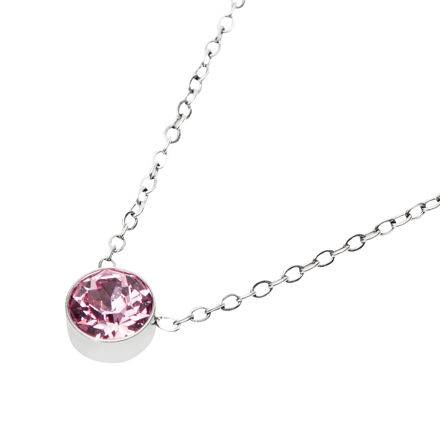 Sparkle silver plated Rose Quartz Necklace