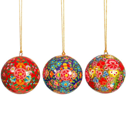 Kashmiri Papier Mache Floral Bauble