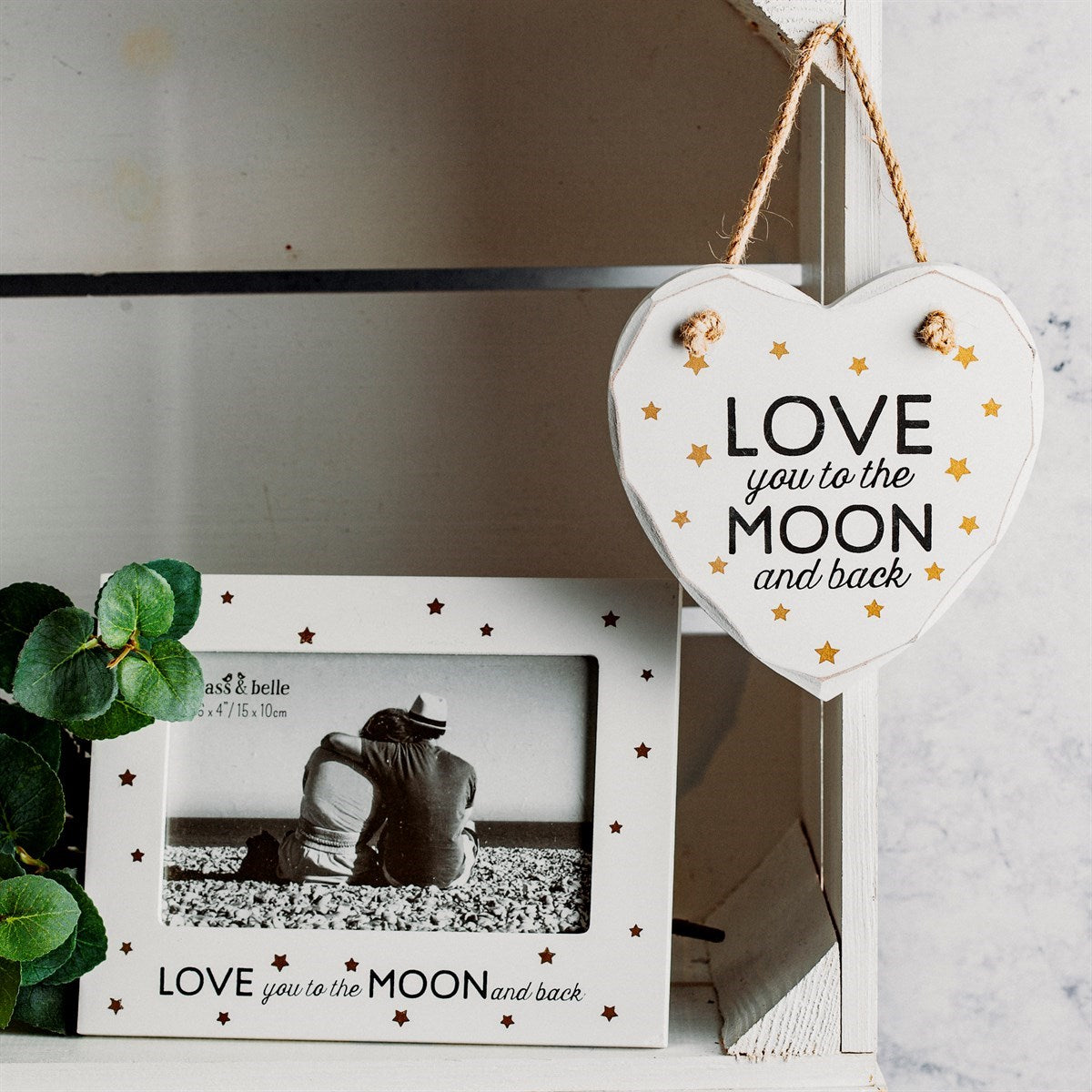 Love You To The Moon & Back Golden Stars Photo Frame