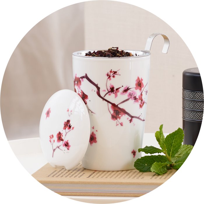 Cherry blossom porcelain mug