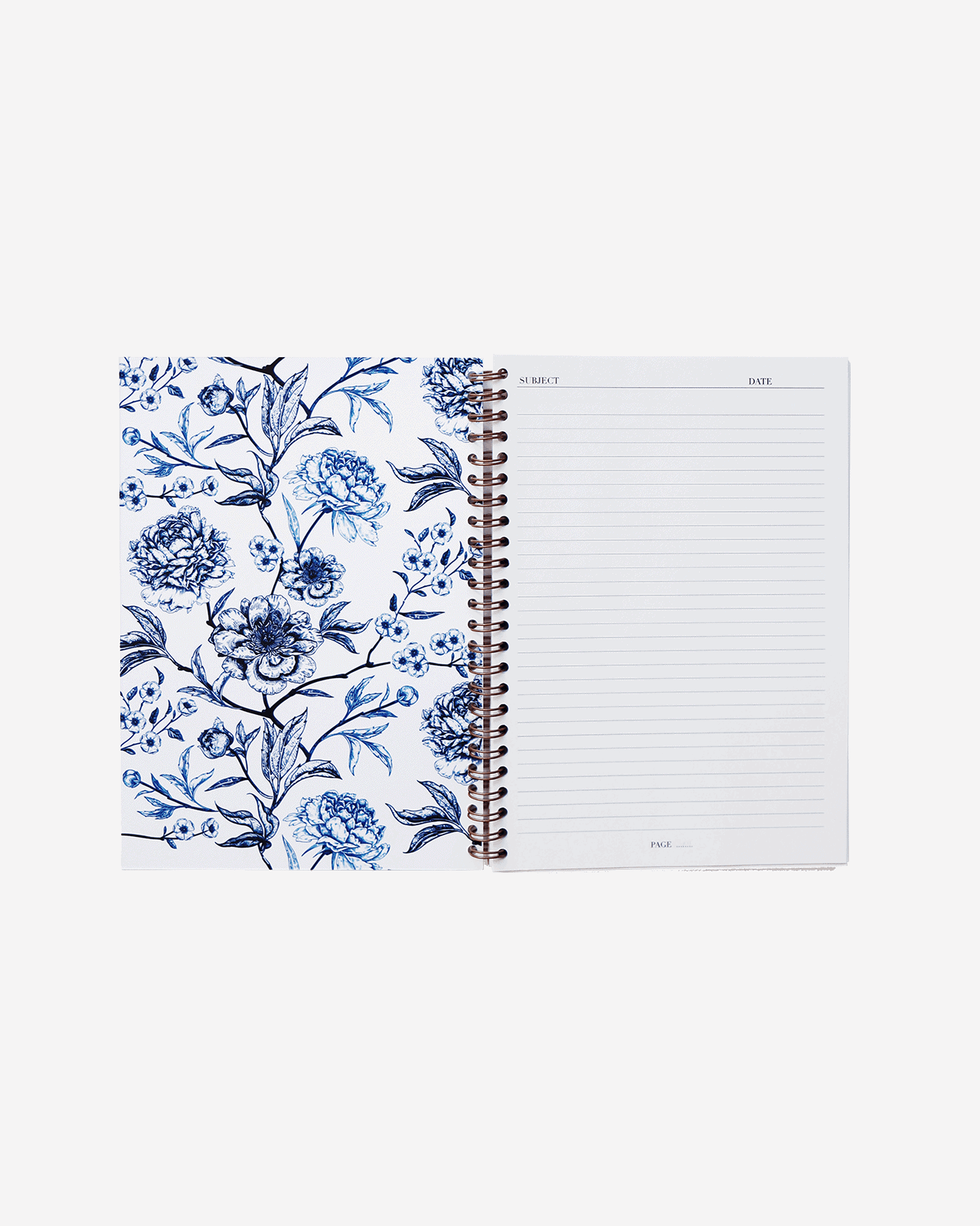 A5 Spiral Notebook in Luxurious Toile de Jouy