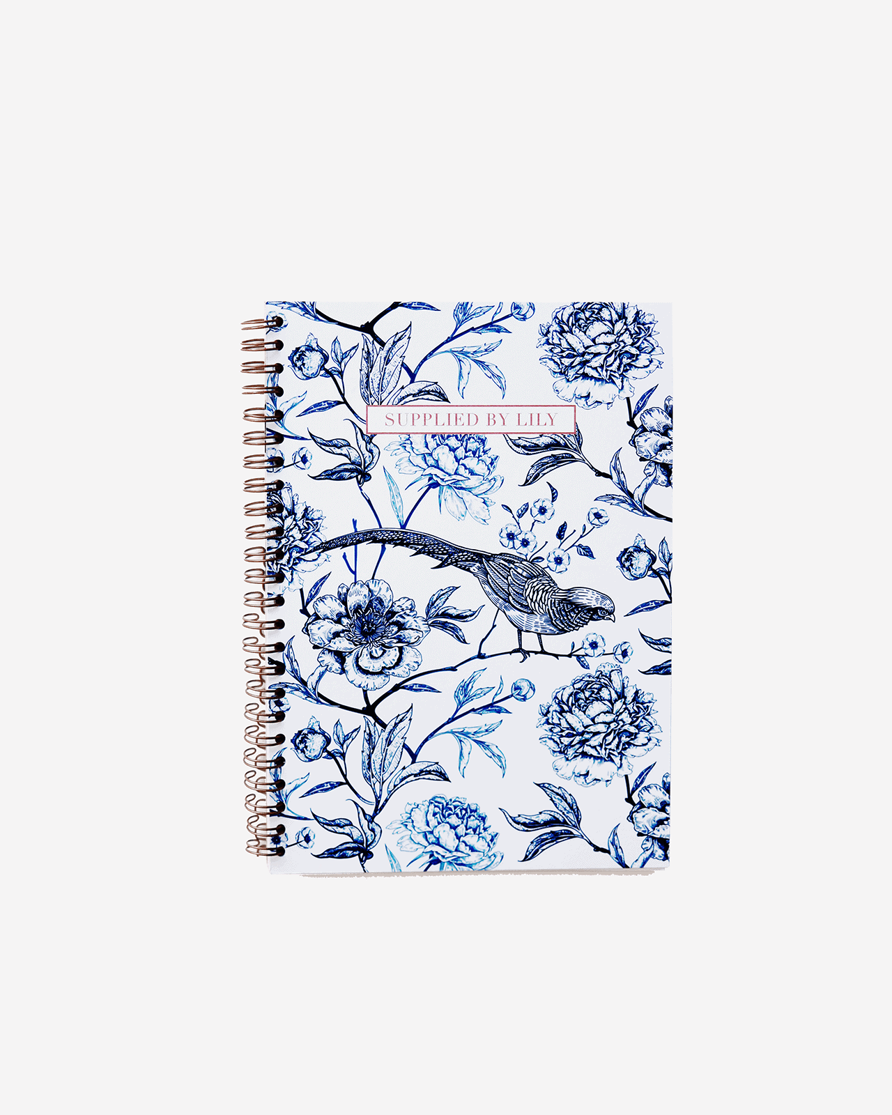 A5 Spiral Notebook in Luxurious Toile de Jouy