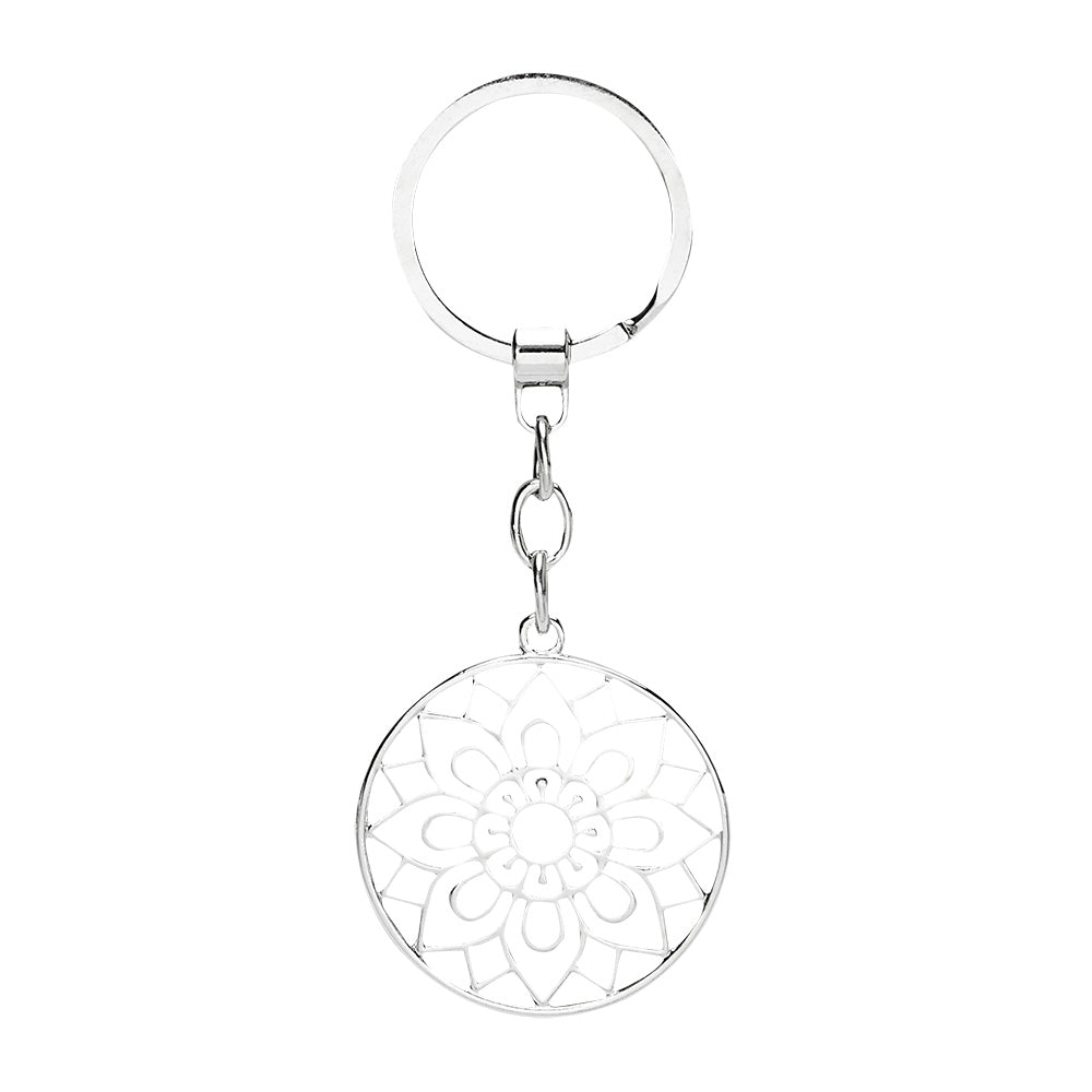 Keyring with mandala of luck motif