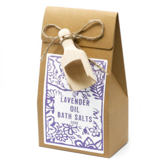 Lavender Himalayan bath salts with scoop